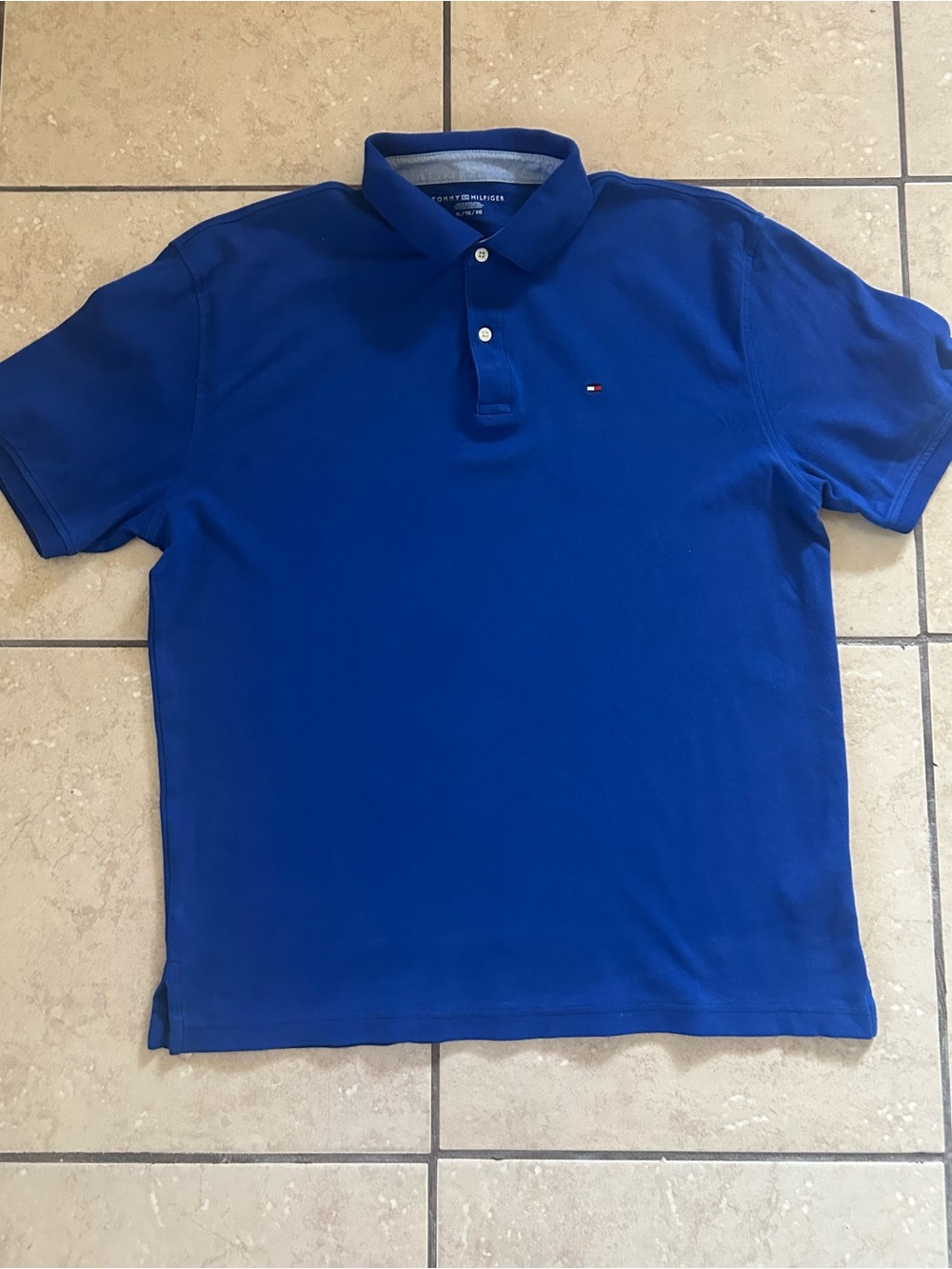 Tommy Hilfiger Men's Royal Blue Polo with Flag Logo
